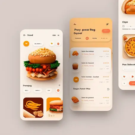 Food delivery app mockups generated by Midjourney