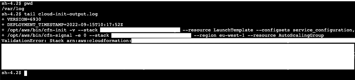 CLI log output