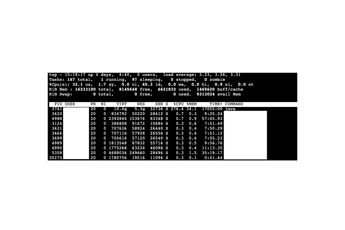 CLI top command