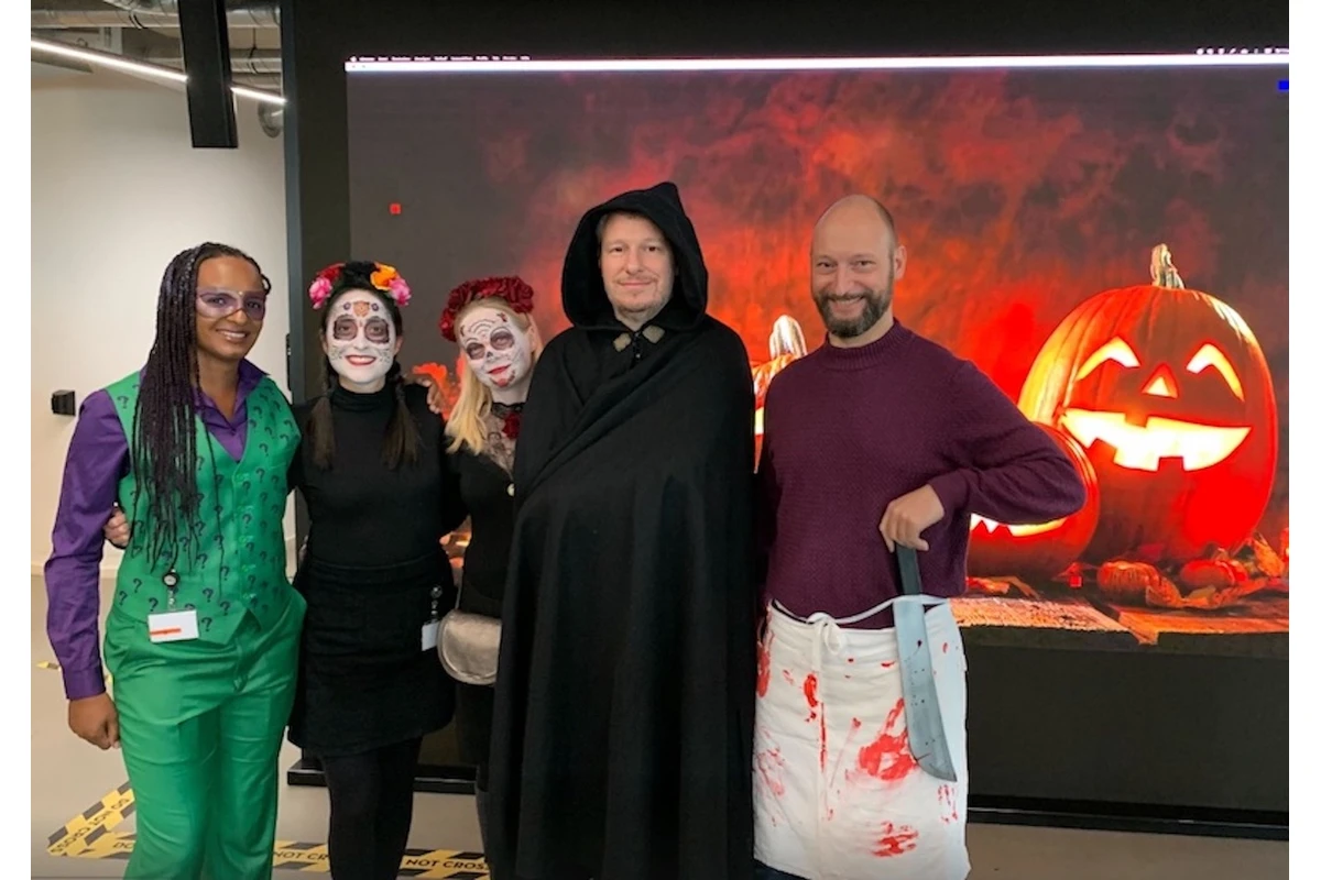 Our colleagues in the Halloween costume